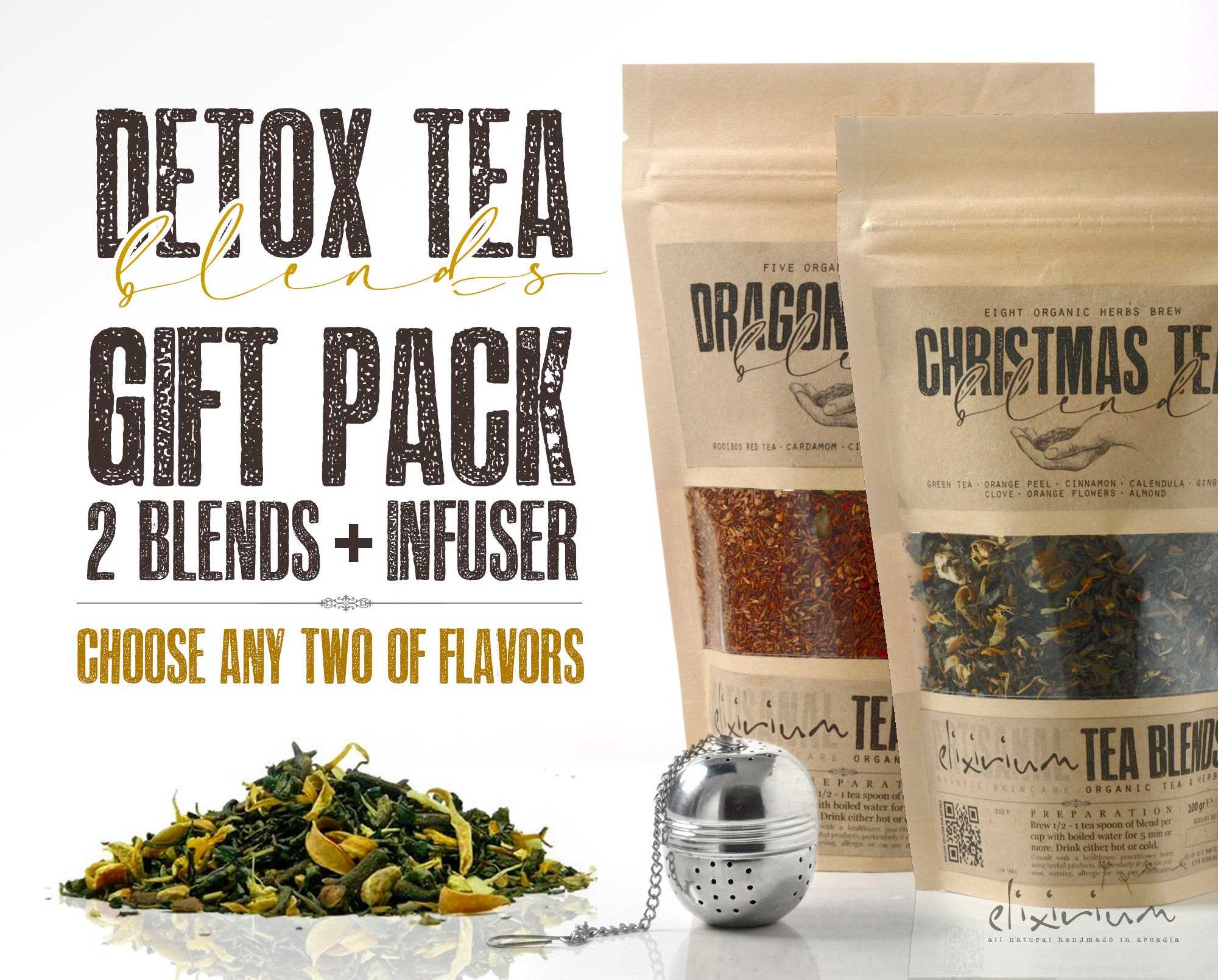 Detox Tea Blend Gift Set Holistic Herbal Tea For Body Detoxification & Infuser