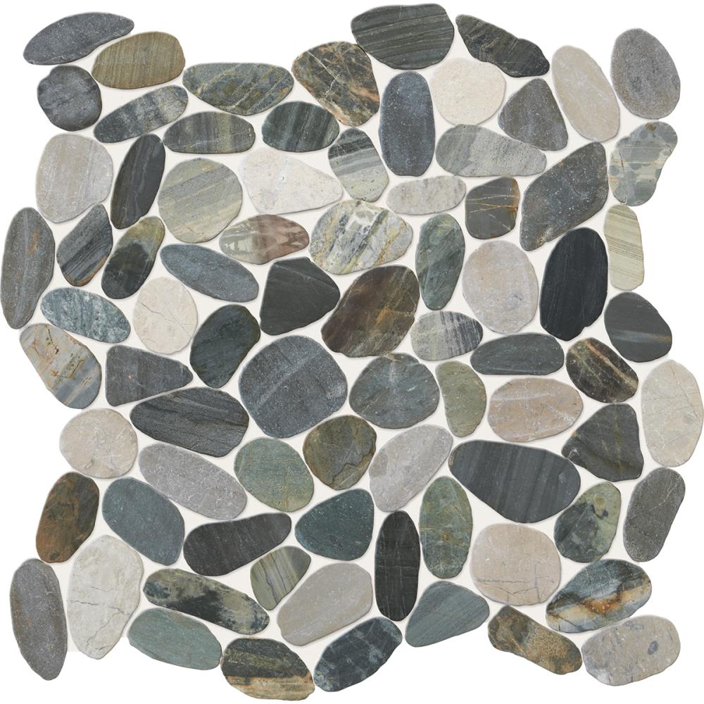 American Olean Delfino Stone Paradise Blend 4-in x 4-in Unglazed Pebble Mosaic Floor and Wall Tile Sample | DG76SWATCHLWS