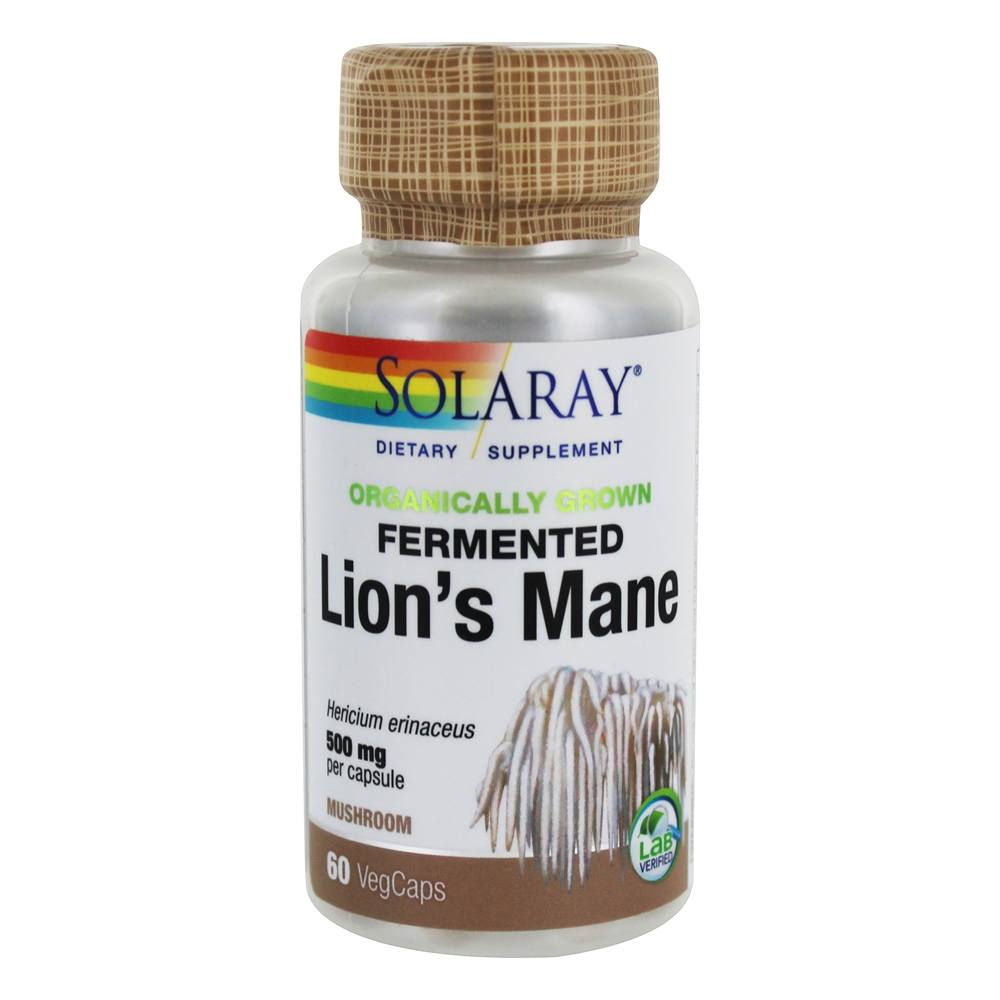 Solaray - Organically Grown Fermented Lion's Mane Mushroom 500 mg. - 60 Vegetable Capsule(s)