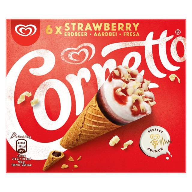 Cornetto Strawberry Ice Cream Cones