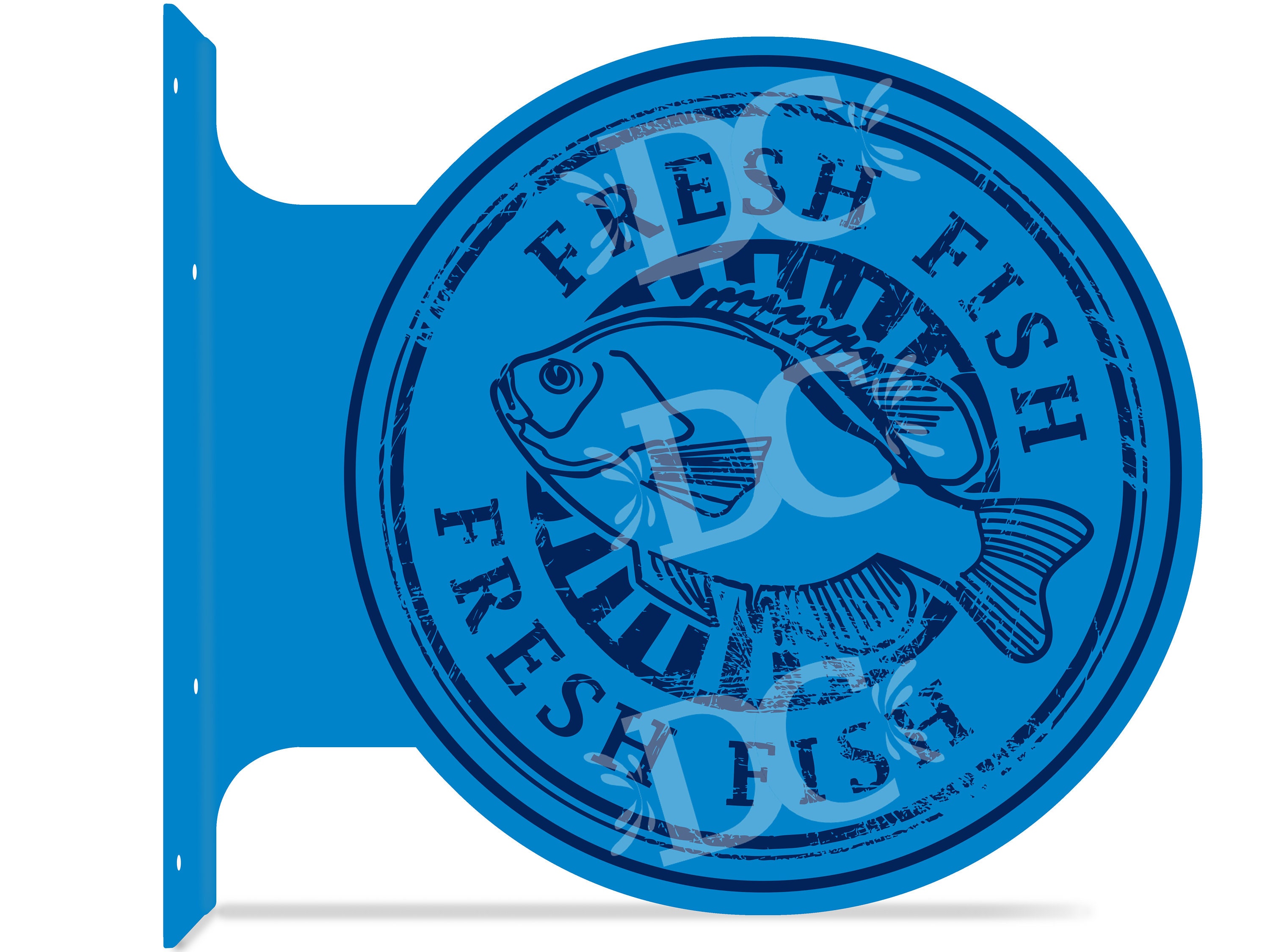 Fish Market Double Sided Sign, Fresh Fishing Decor, Seafood Restaurant Signs, Sign
