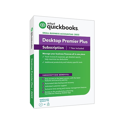 Intuit QuickBooks Desktop Premier Plus 2022 for 1 User, Windows, CD/Download (5100115)