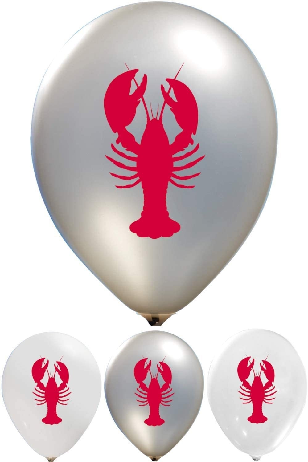Crawfish Red Latex 12 Double Sided Printed Balloons Lobster Seafood Boil Party New Orleans Cajun Birthday Helium