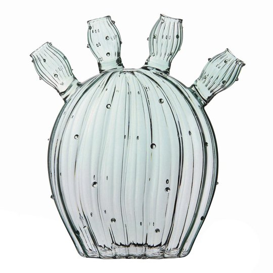 & klevering - Cactus Vas Glas 21 cm Turkos