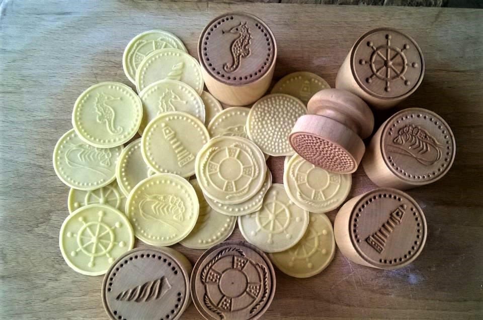Corzetti Stamps Set For Seafood Pasta 5 Various Sets = 1 Handle + Or 2 3 4 6 Handturned Handcarved, in Chiant Maple