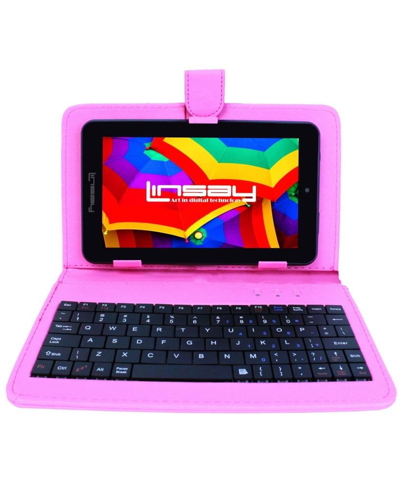 LINSAY 7-in Wi-Fi Only Android 10 Tablet with Accessories with Case Included | F7XHDBKSPINK