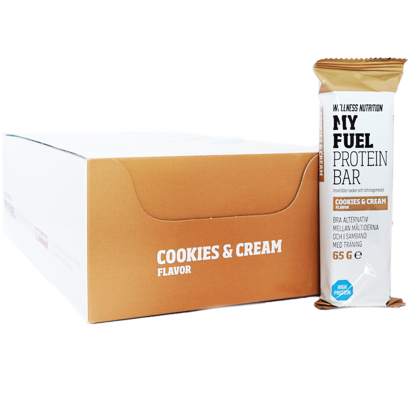 Hel Låda Proteinbars "Cookies & Cream" 20 x 65g - 88% rabatt