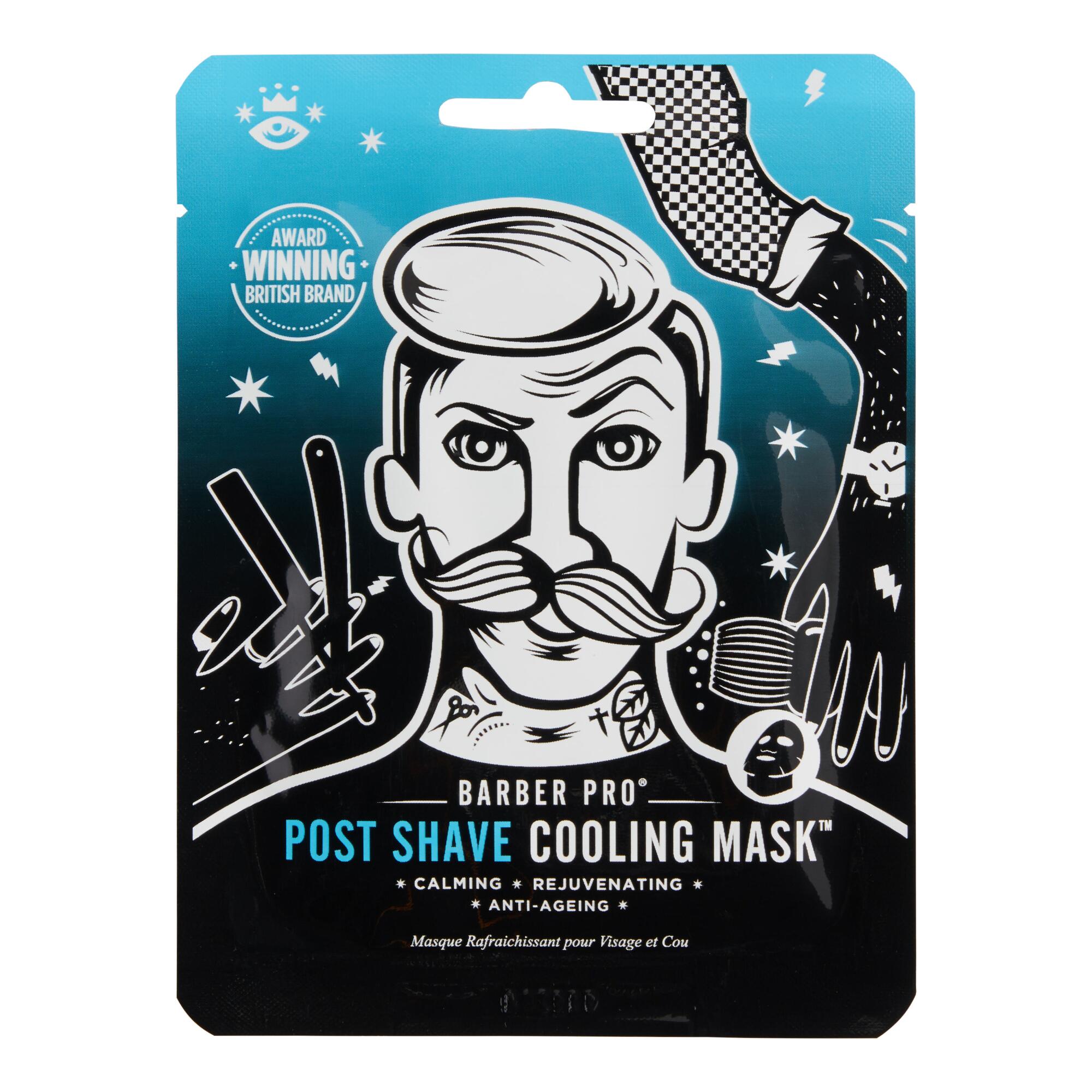Barber Pro Post Shave Cooling Sheet Mask: Black/Blue - Plastic by World Market