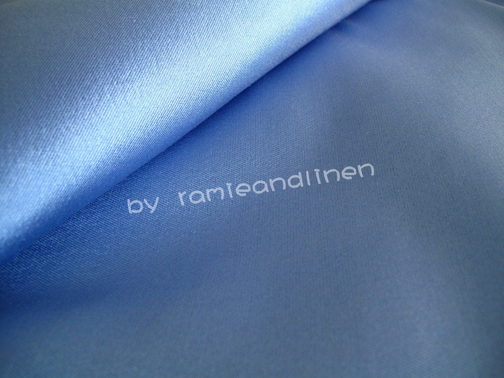 Silk Fabric, Sky Blue Wool Blend Coat Suiting Half Yard By 58 Wide