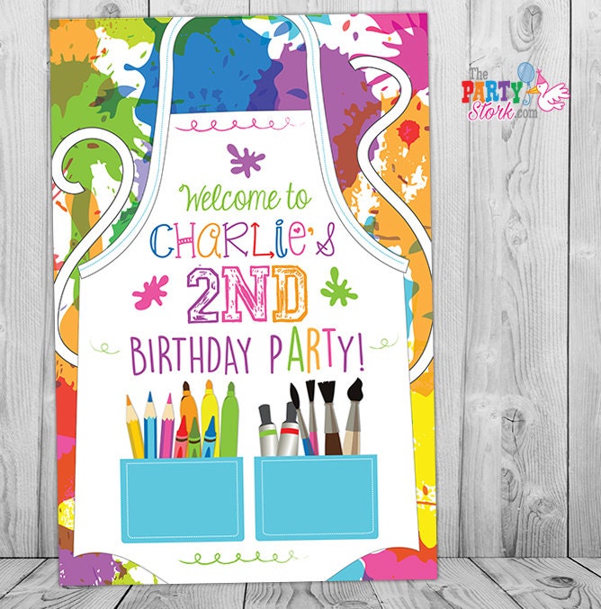 Paint Party Sign Or Backdrop, Art Decorations, Printable Poster, Birthday Party, Painting Arts & Craft