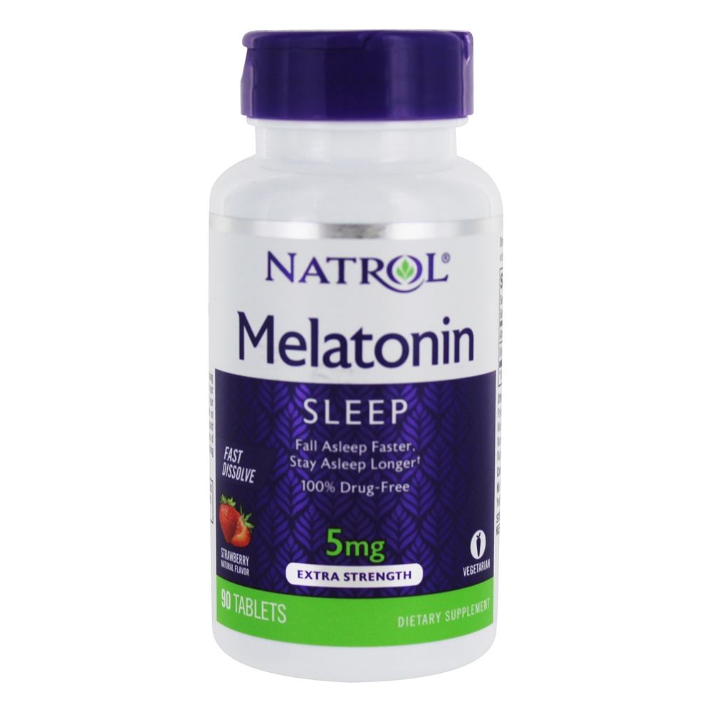 Natrol - Melatonin Sleep Fast Dissolve Strawberry 5 mg. - 90 Tablets