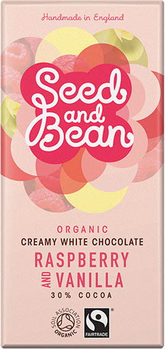Organic Seed & Bean Company Raspberry & Vanilla White Bar 85g