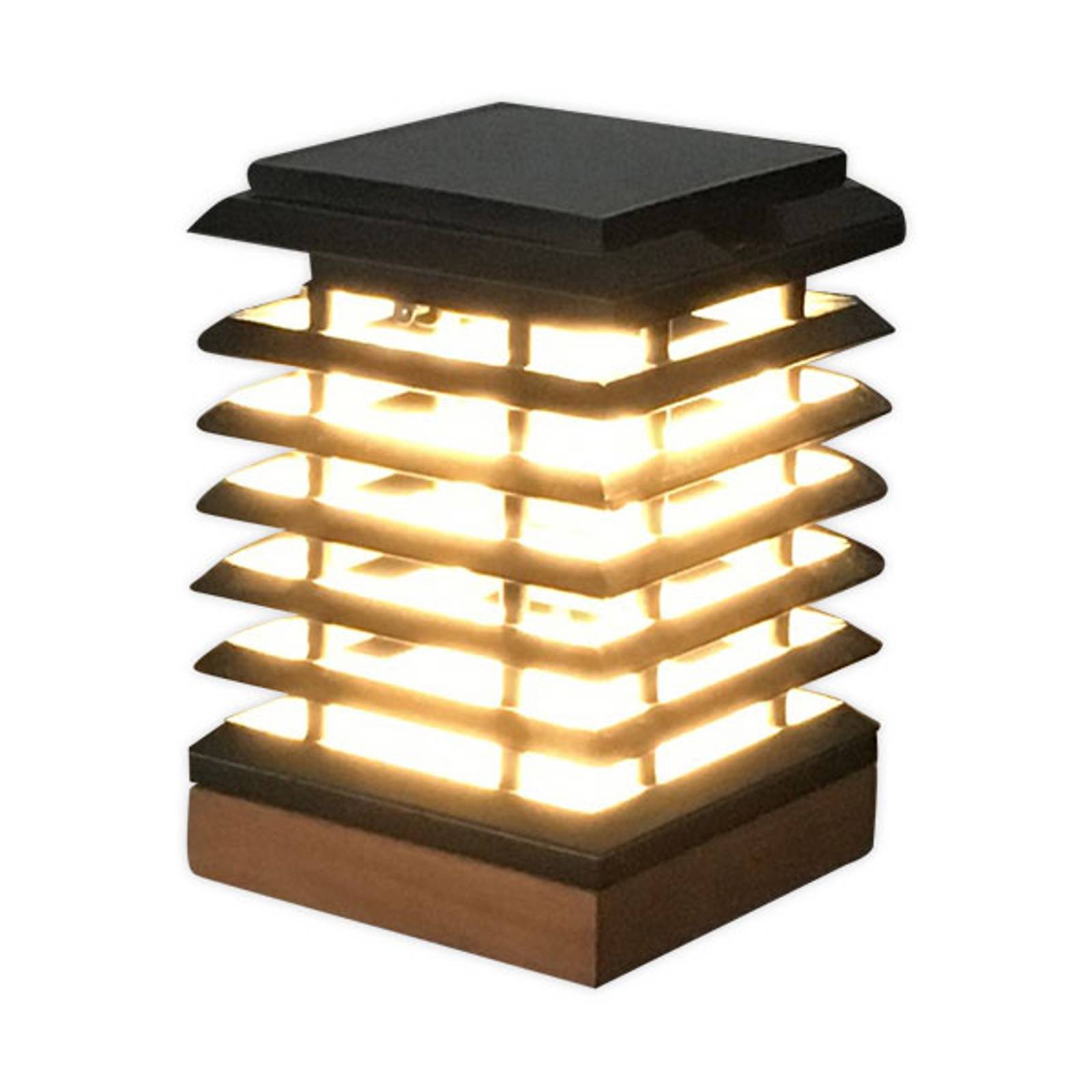 Aurinkokäyttöinen LED-pöytälamppu Tekura tiikkiä