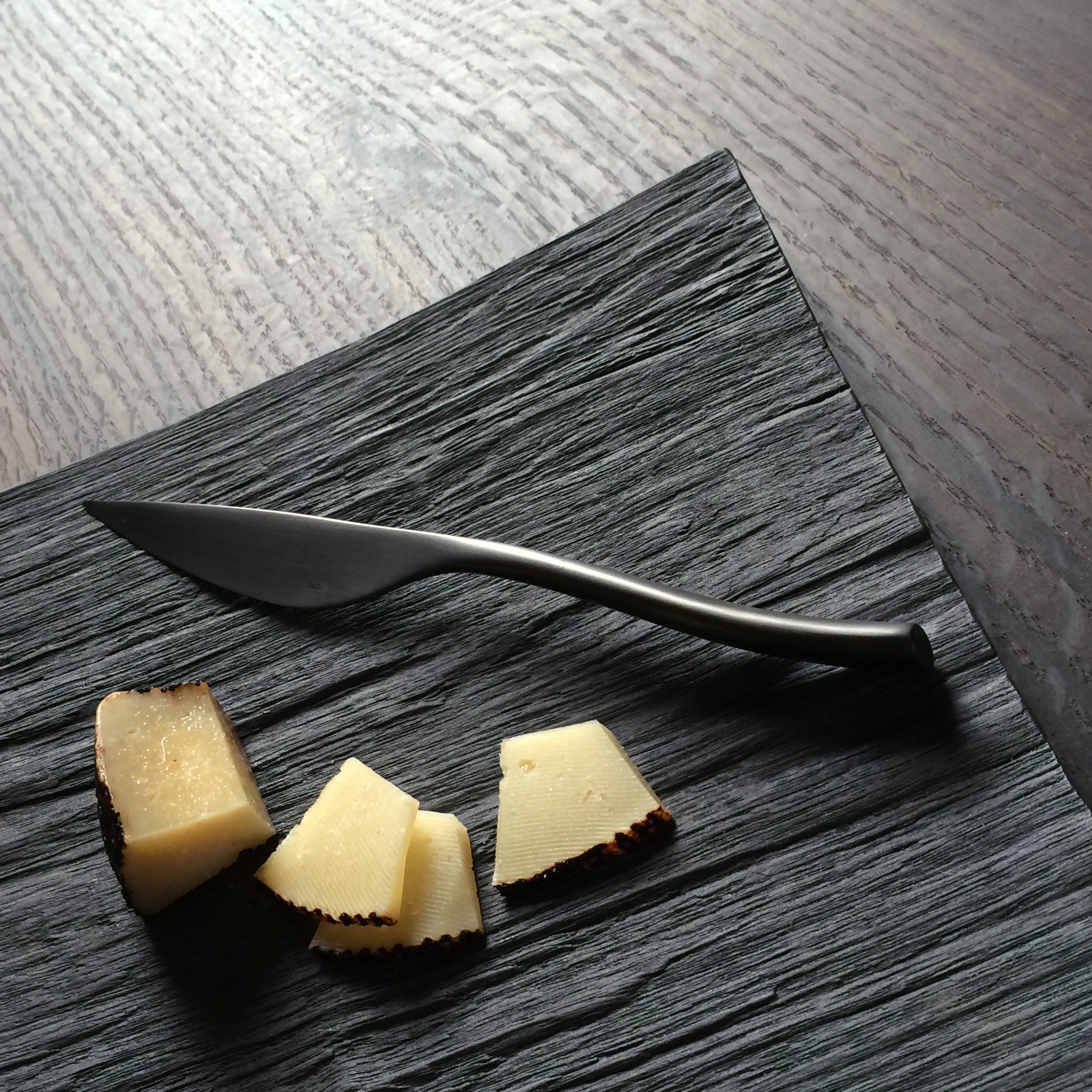 Contemporary Metal Platter - Splitwood Texture Cheese, Charcuterie, Serving