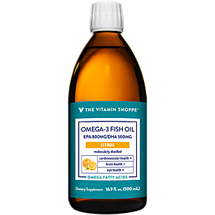 Omega 3 Fish Oil -EPA 800mg/DHA 500mg- Supports Cardiovascular,Brain & Eye Health - 1500mg/Serving - Citrus (16.9 fl oz)