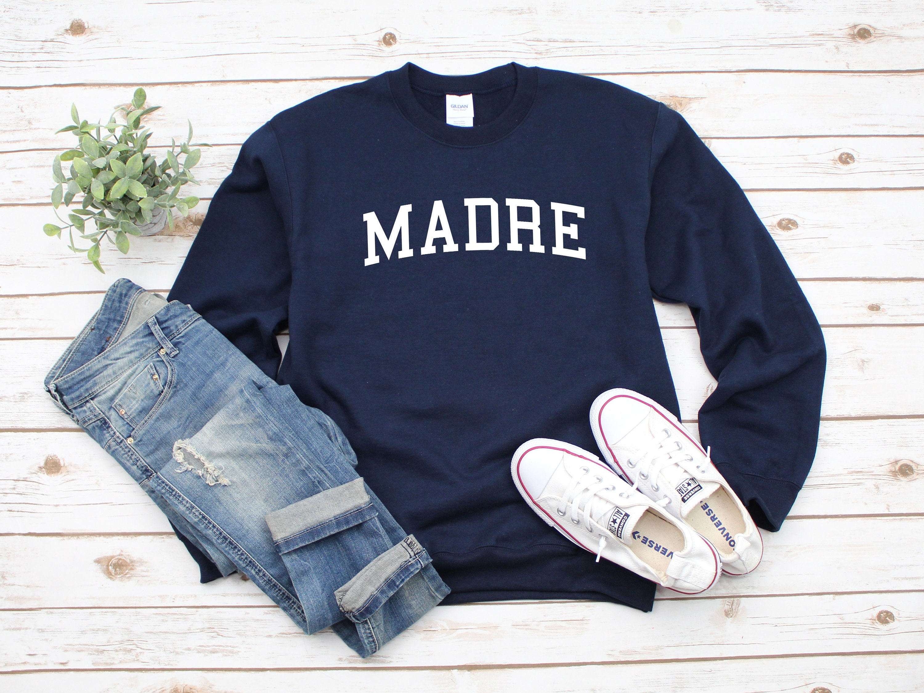 Madre Heavy Blend Crewneck Sweatshirt, Mom Sweater, To Be, Gift, Gift For Mother's Day, Be Announcement, Regalo Para Mama