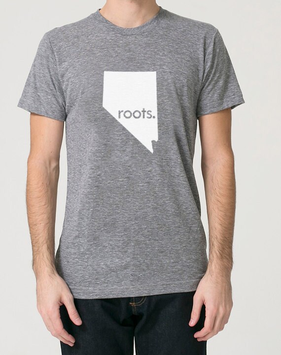 Nevada Nv Roots Tri Blend Track T-Shirt - Unisex Tee Shirts Size S M L Xl