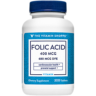 Folic Acid - Prenatal & Cardiovascular Support - 400 MCG (300 Tablets)