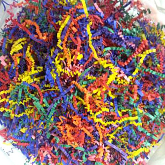 4Oz. Colorful Rainbow Multi-Color Blend Gift Basket Shred, Crinkle Paper Filler | Free Shipping