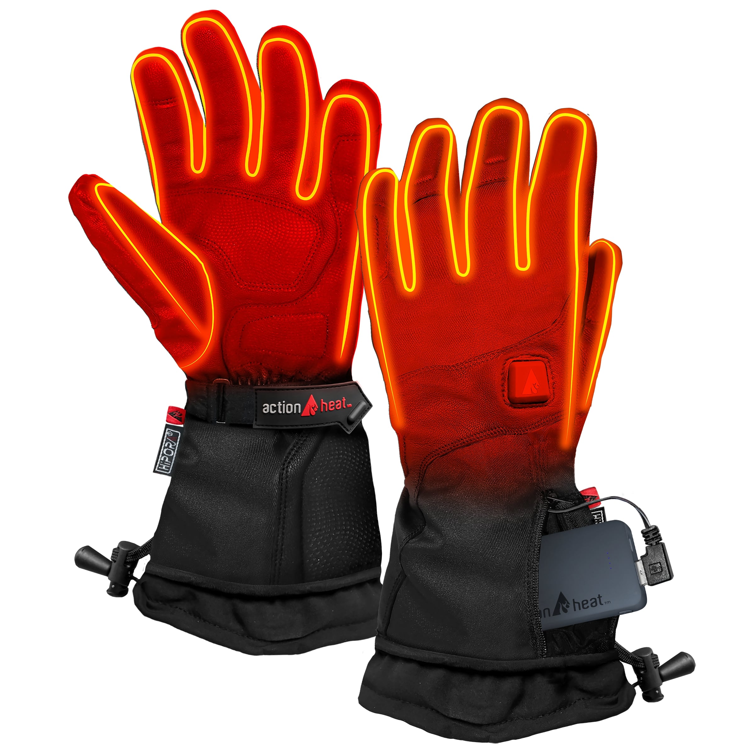 ActionHeat XL Black Polyester/Spandex Blend Heated Gloves | AH-SG-5V-1-BM-XL