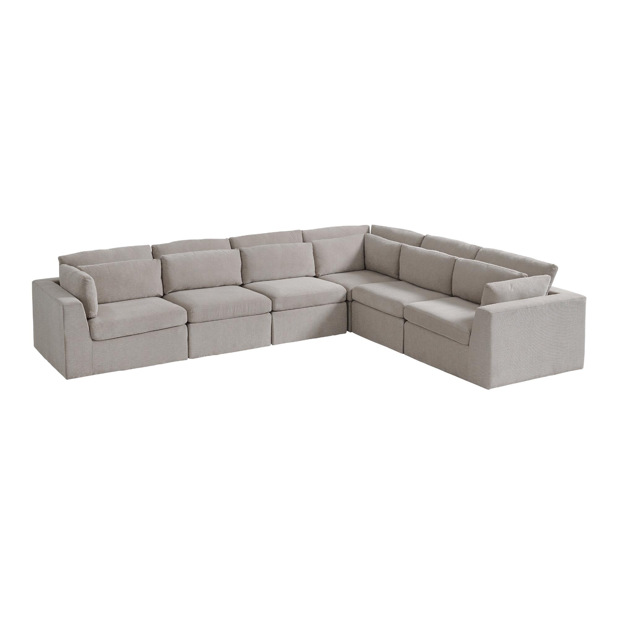 Gray Emmett 6 Piece Modular Sectional Sofa by World Market