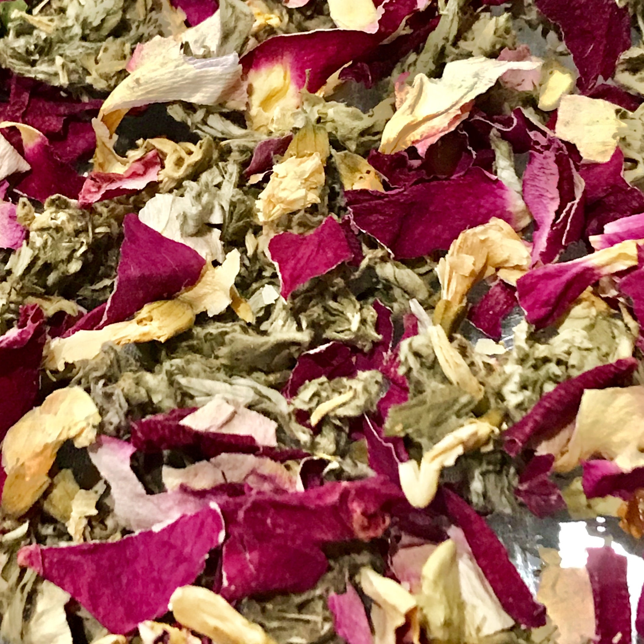 Herbal Burning Blends For Ritual Spell Casting & Smudge Cleansing. Rose Petal, Wormwood Sophora Flower