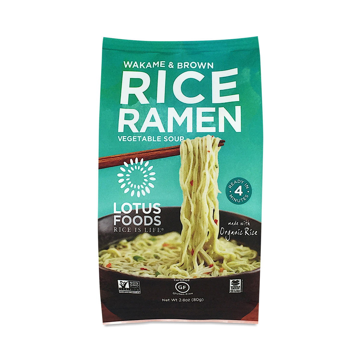 Lotus Foods Wakame & Brown Rice Ramen with Vegetable Broth 2.8 oz pouch