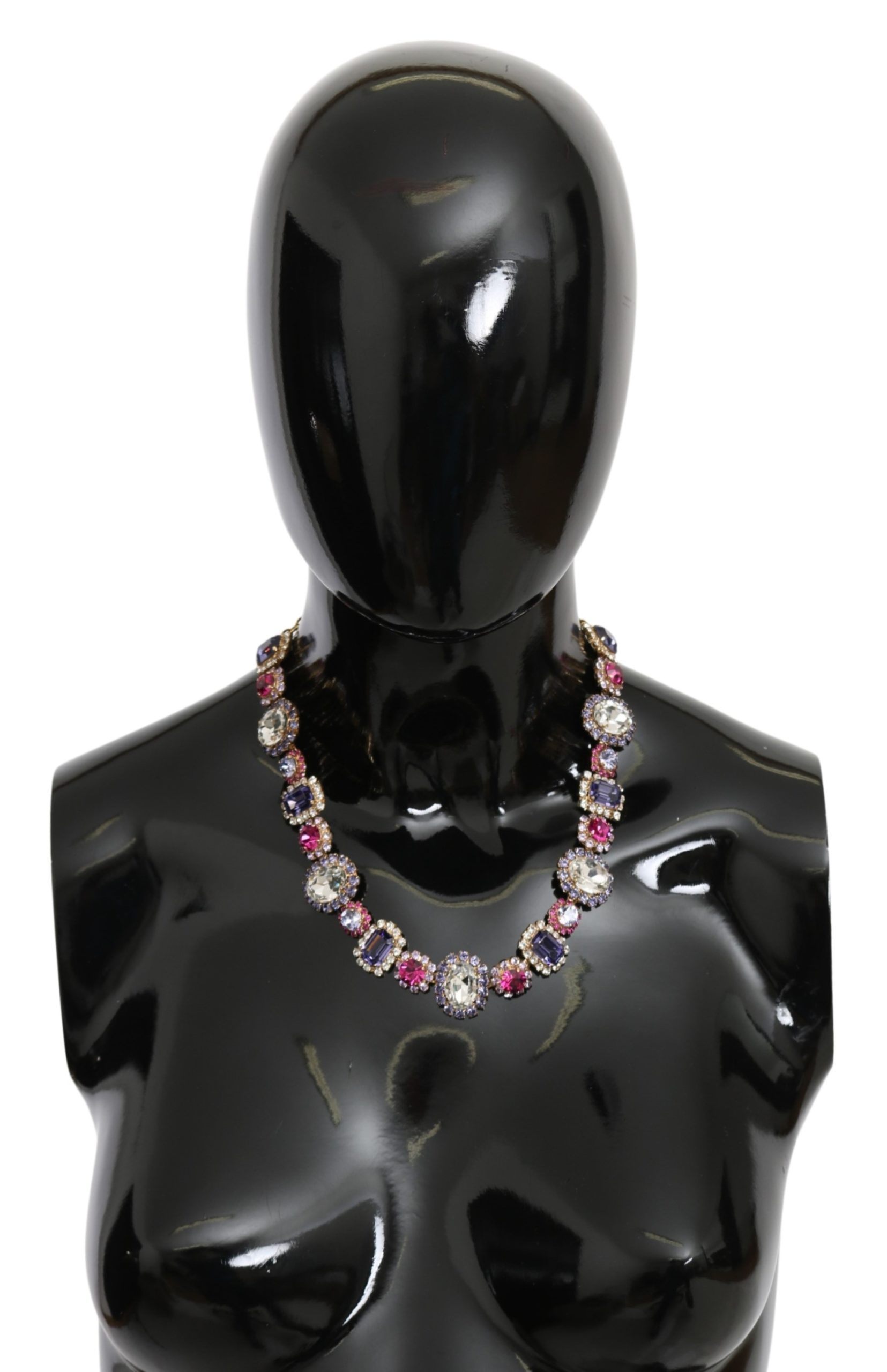 Dolce & Gabbana Women's Brass Crystal Floral Necklace Gold SMY10060