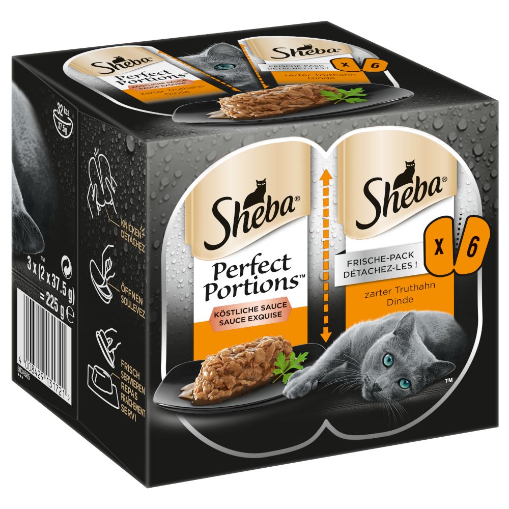48 x 37.5g Sheba Perfect Portions + 48 x 85g Sheba Trays - Special Price!* - Perfect Portions Turkey (48 x 37.5g) + Classics in Terrine Ocean Selection (48 x 85g)