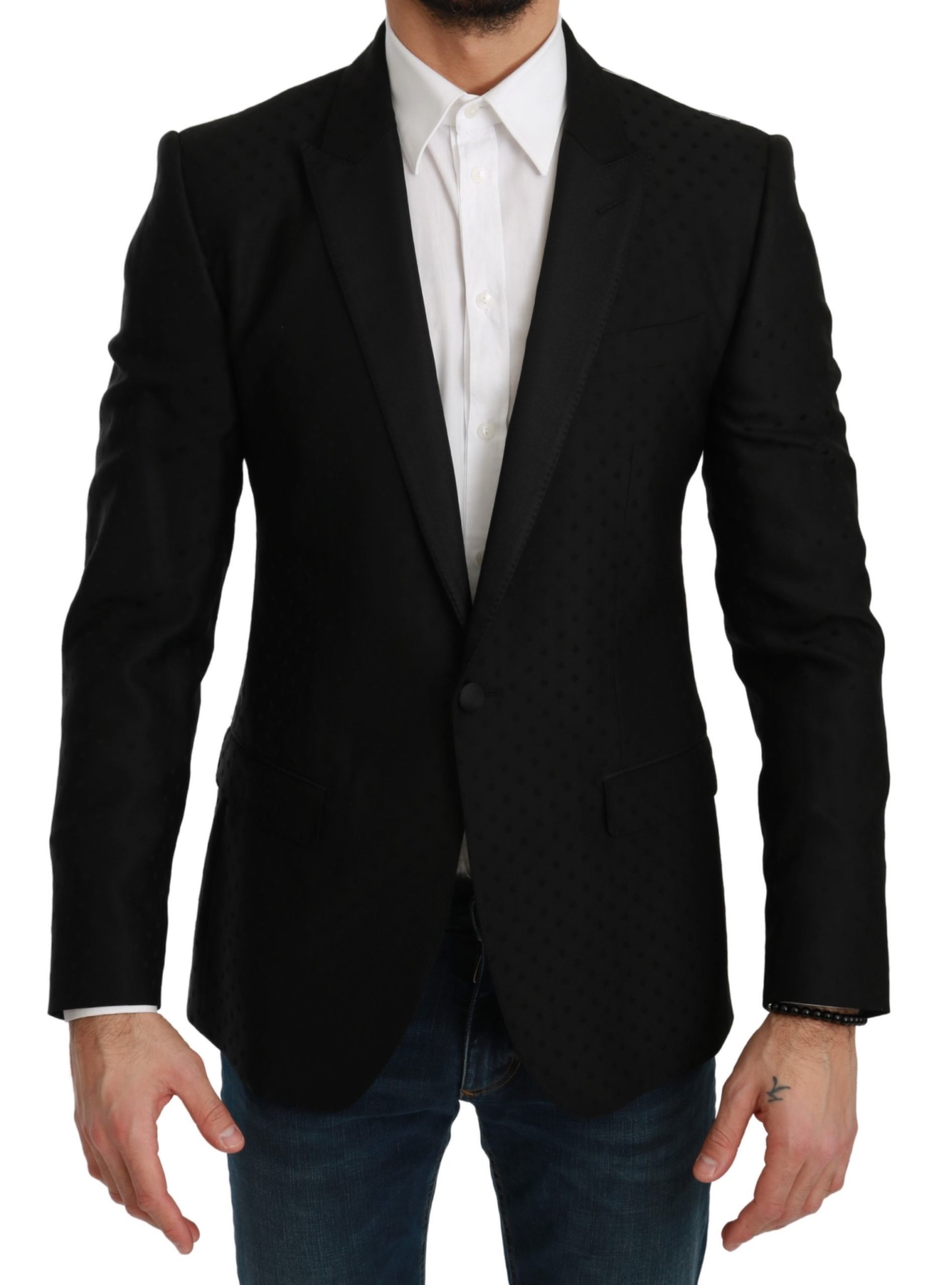 Dolce & Gabbana Men's Slim Fit MARTINI Blazer Black KOS1733 - IT46 | S