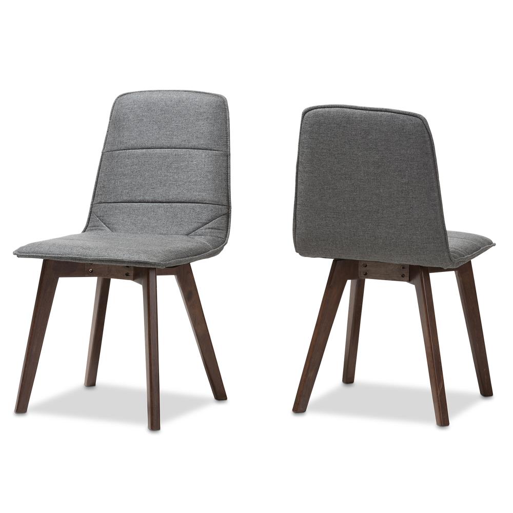 Baxton Studio Set of 2 Karalee Contemporary/Modern Polyester/Polyester Blend Upholstered Dining Side Chair (Composite Frame) in Gray | 143-2PC-8071-LW