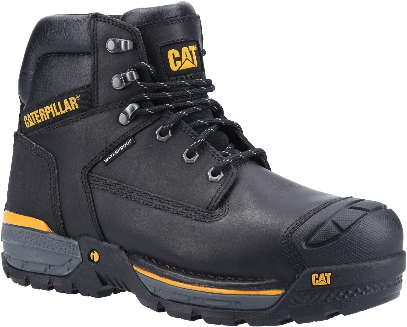 Caterpillar Unisex Excavator Lace Up Safety Hiker Boot Black - Black 6