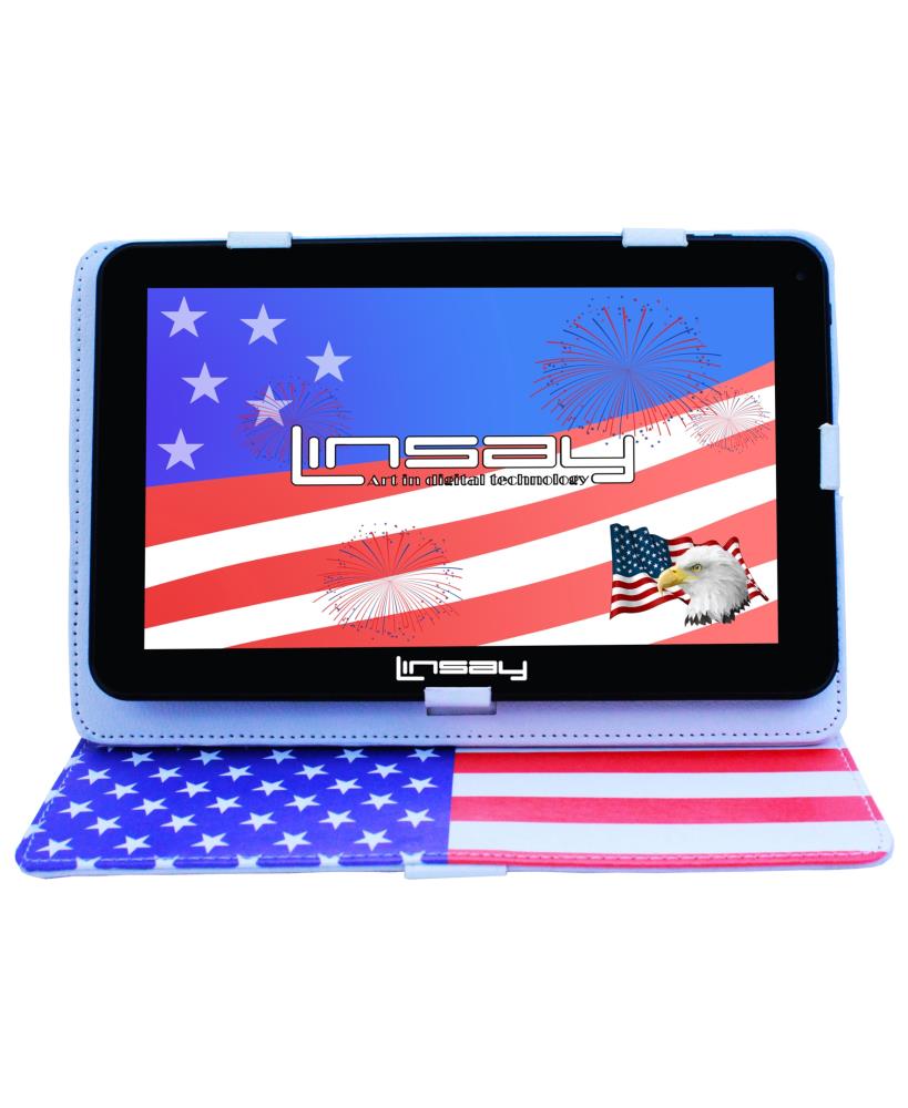 LINSAY 10.1-in Wi-Fi Only Android 10 Tablet with Accessories with Case Included | F10XHDBCUSAS