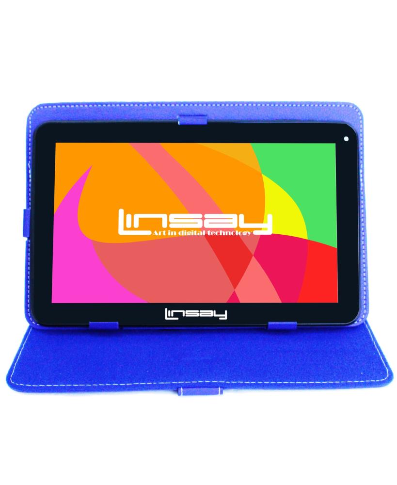 LINSAY 10.1-in Wi-Fi Only Android 10 Tablet with Accessories with Case Included | F10XHDBCBLUE