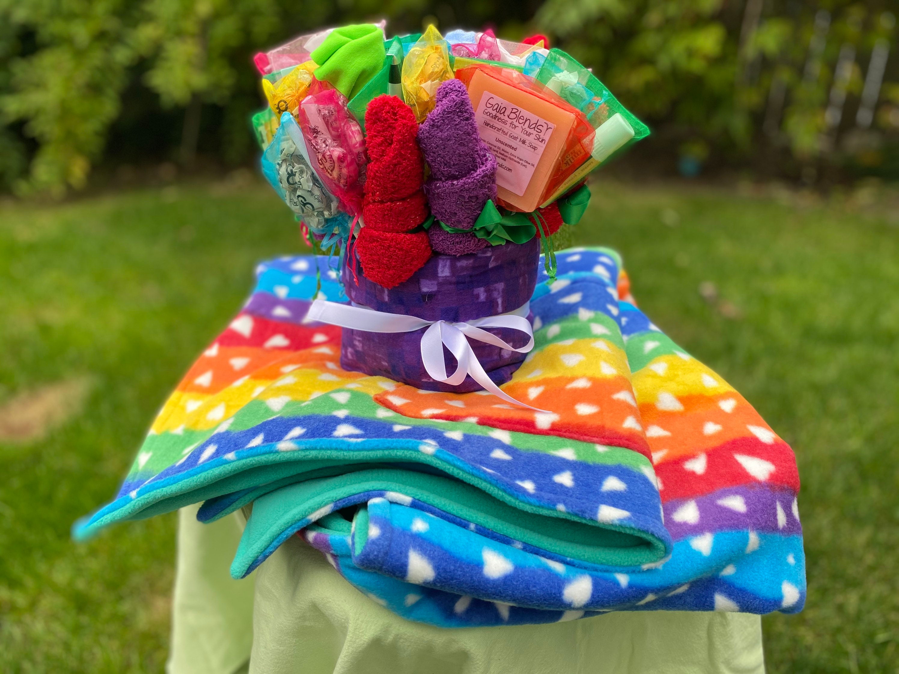 Rainbow Hearts Cancer Care Package - A Bouquet Of Love Cancer Care Package, Get Well Soon Gift, Chemo Gift