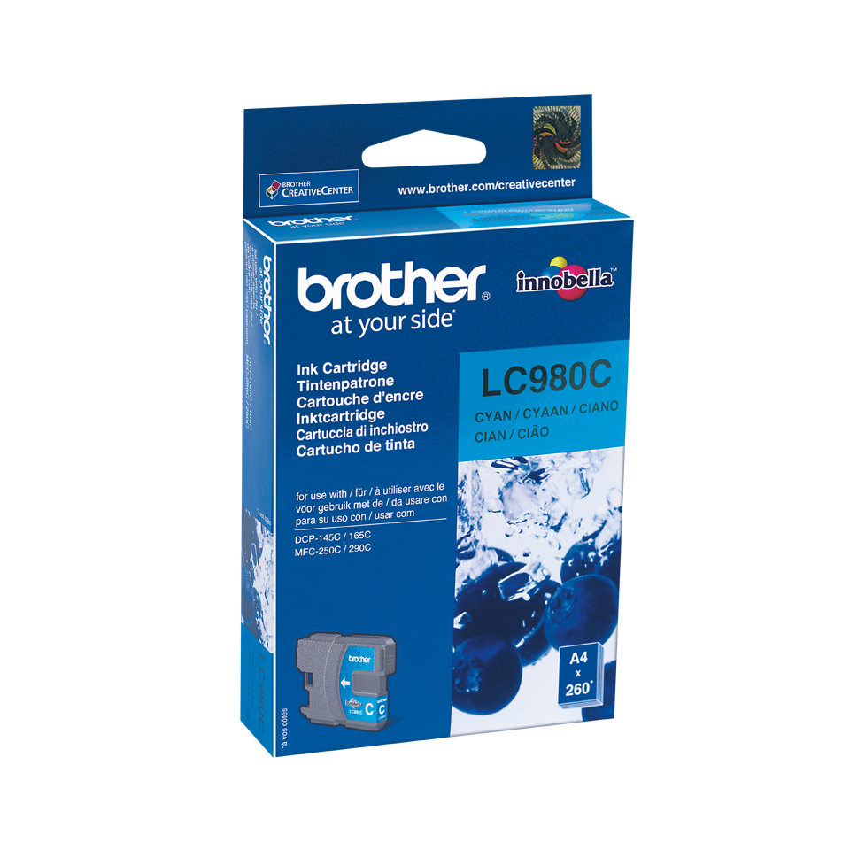 Brother LC-980C Ink cartridge cyan, 260 pages, 6ml