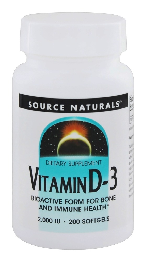 Source Naturals - Vitamin D3 2000 IU - 200 Softgels
