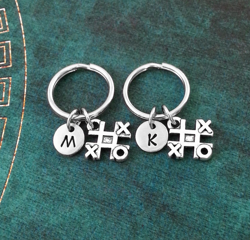 Tic Tac Toe Keychain Very Small Keyring Xs & Os Game Best Friend Keychains Friendship Friends Gift