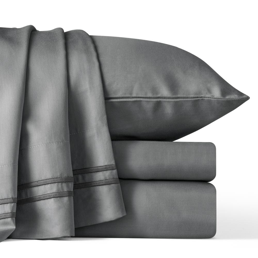 Subrtex Super Soft 300 Thread Count Cotton Tercel Blend Sheet Set, Twin XL, Grey in Gray | SBTQS3TX-G