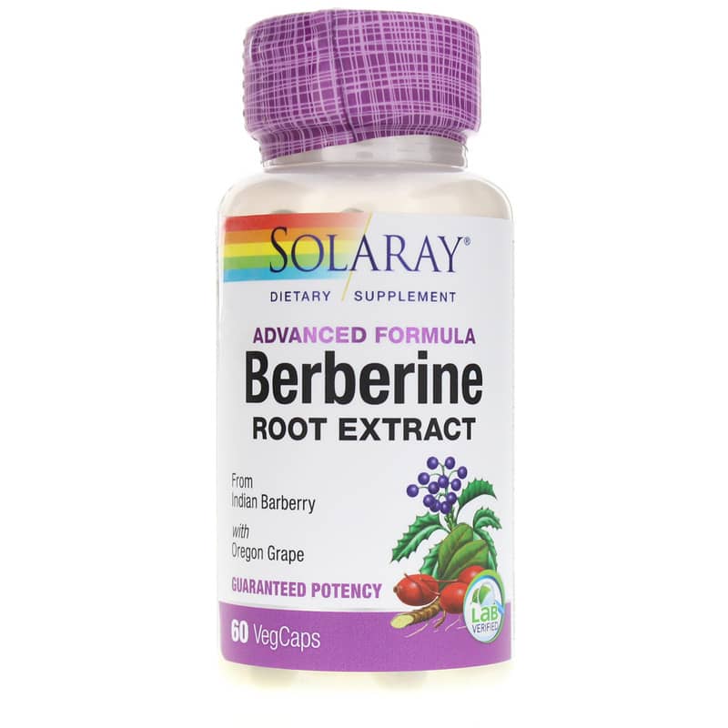 Solaray Berberine Root Extract, Advanced Formula 60 Veg Capsules