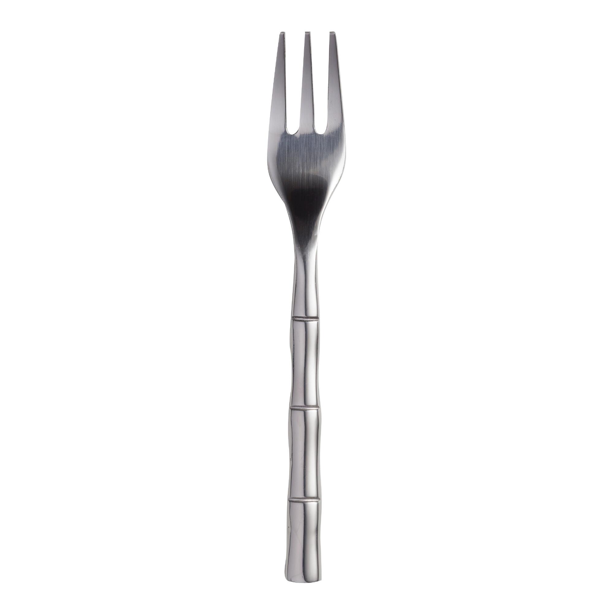 Stainless Steel Bamboo Cocktail Forks Set of 4: Silver by World Market