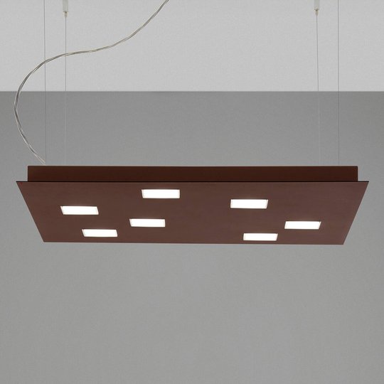 Fabbian Quarter -LED-riippuvalaisin 7-lamp. ruskea