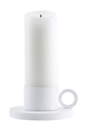 Kynttilänjalka The Ring Ø 12x5 cm - valkoinen