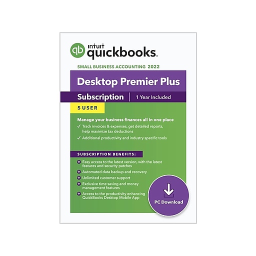 QuickBooks Desktop Premier Plus for 5 Users, Windows, Download (5100122)