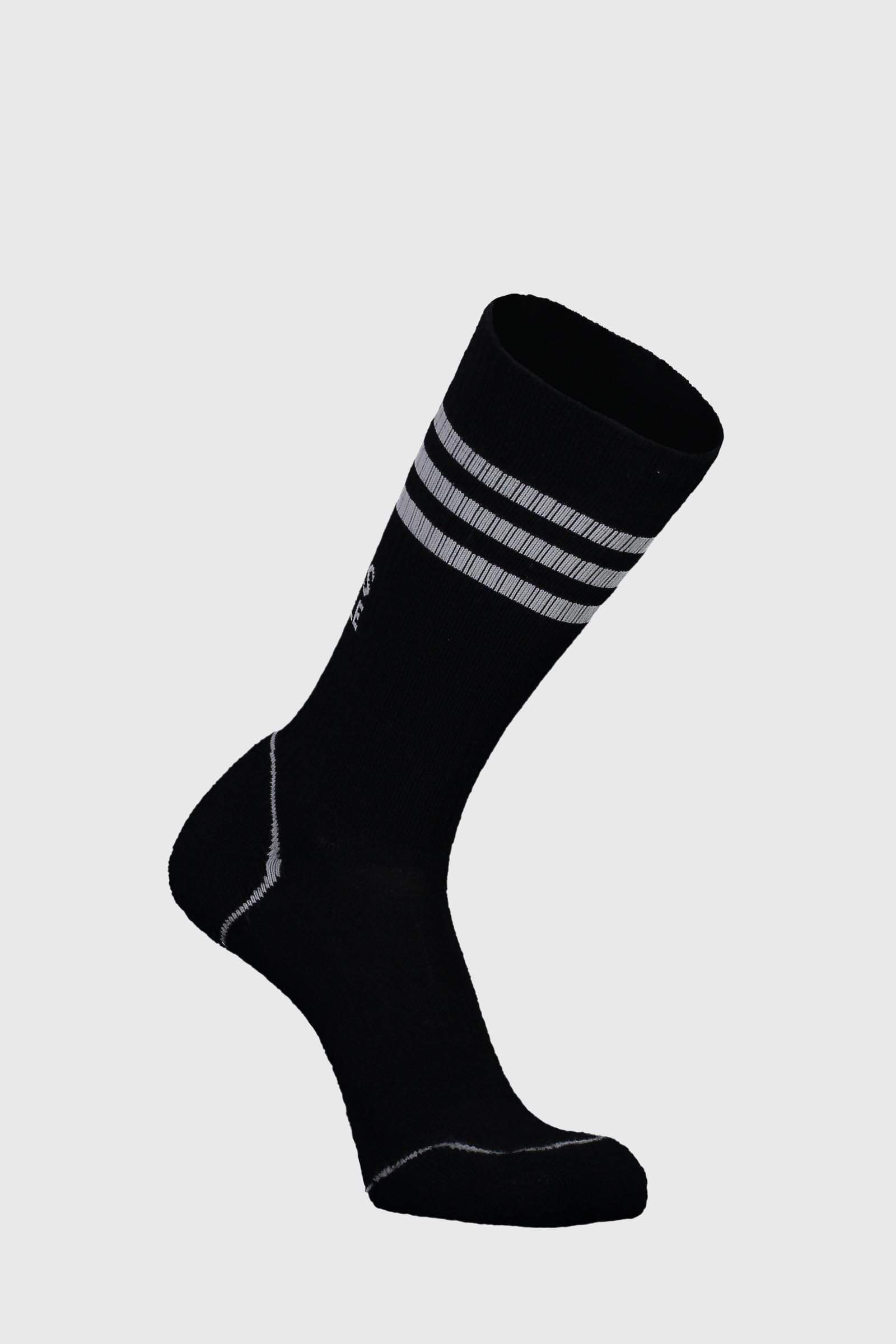 Mons Royale Unisex Signature Crew Sock - Merino Wool, Black / Grey / 42-44