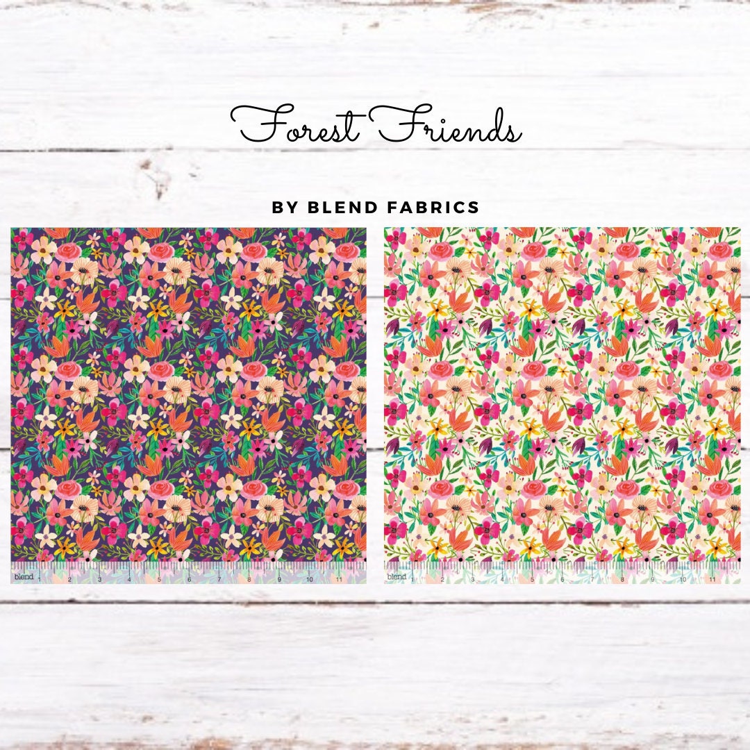 Blend Fabrics - Forest Friends Floral Mixture Cotton By Mia Charro