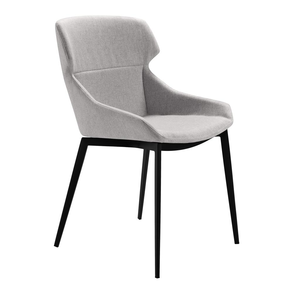 Armen Living Kenna Contemporary/Modern Polyester/Polyester Blend Upholstered Dining Side Chair (Wood Frame) in Gray | LCKESIGR