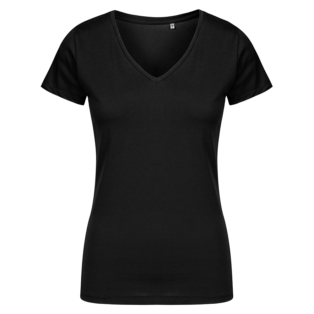 X.O V-Ausschnitt T-Shirt Plus Size Damen, Schwarz, XXL