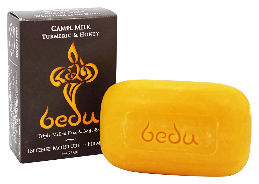 One With Nature - Bedu Camel Milk Triple Milled Face & Body Bar Soap Turmeric & Honey - 4 oz.
