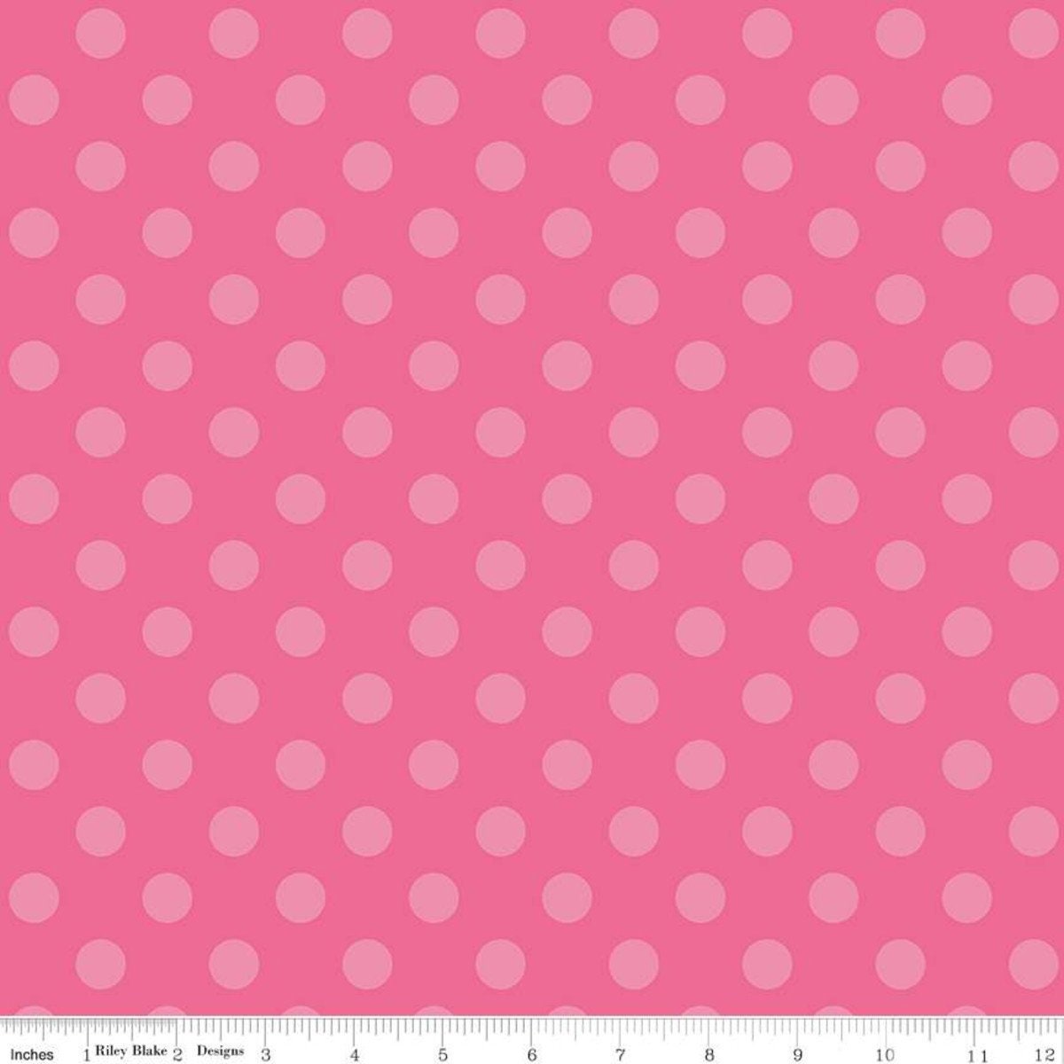Pink On Fabric, Blender Dots Over Pink Fabric 100% Cotton For Quilting & All Sewing Projects